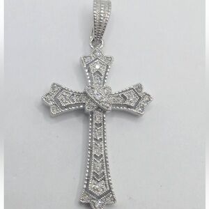 925 Affinity Diamond Cross Enhancer Necklace